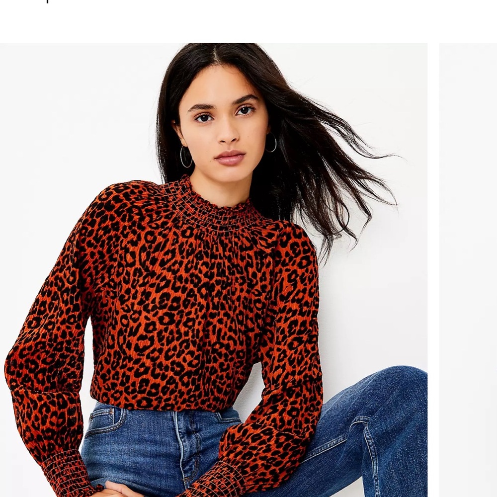 LOFT Animal Print Blouse